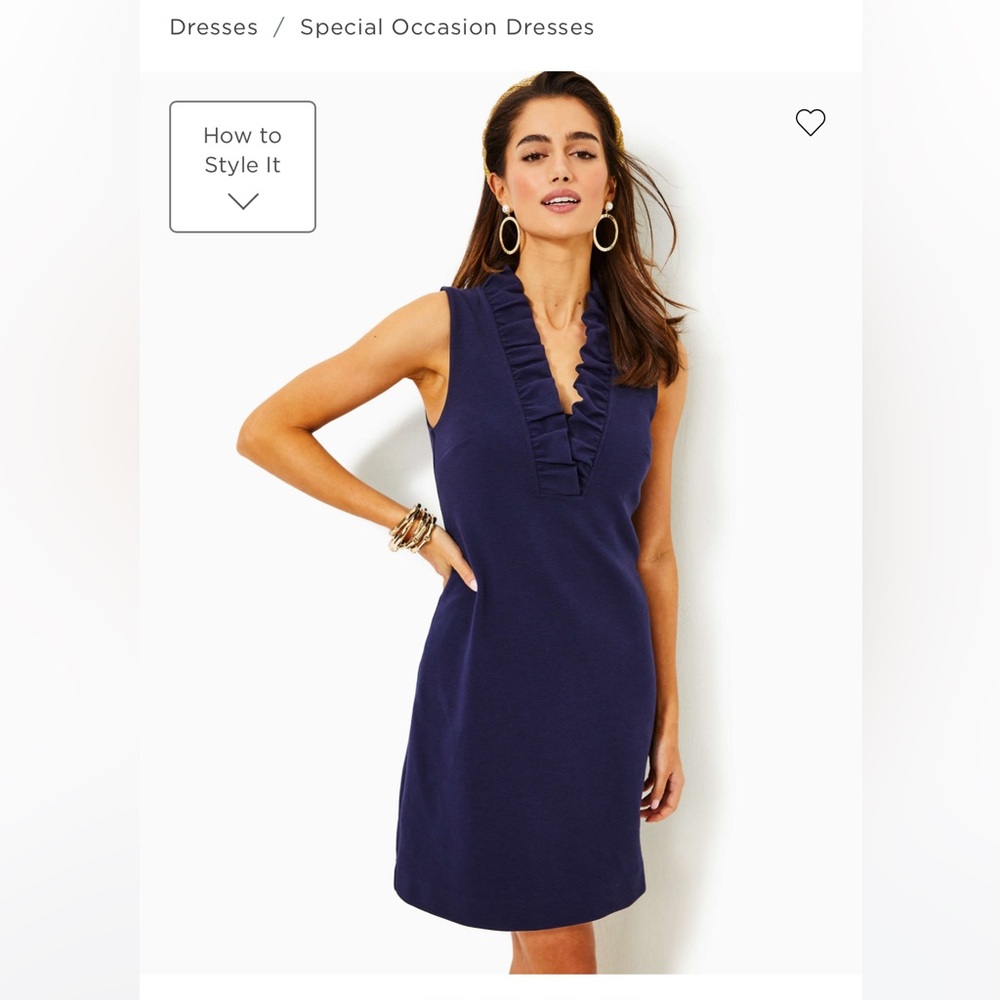 Lilly Pulitzer Blue Sheath Midi Dress V-Neck Sleeveless